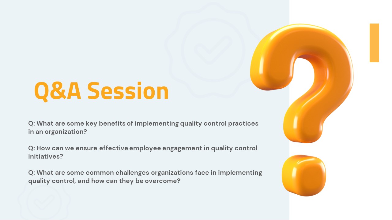 Quality Control Presentation Template Q&A Slide