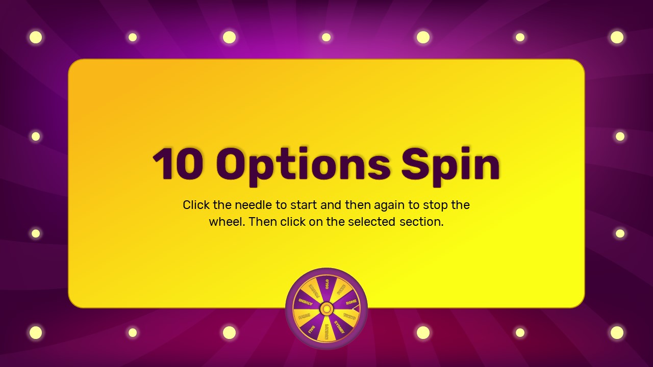 Spin the Wheel PowerPoint slide