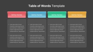 Table of Words Slide Presentation Templates