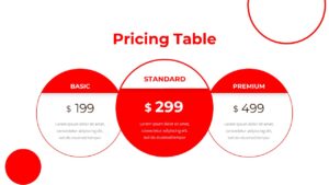 pricing Red White PowerPoint slide