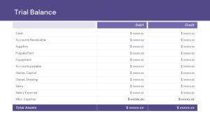 Financial Statement PowerPoint Template Trial Balance Slide