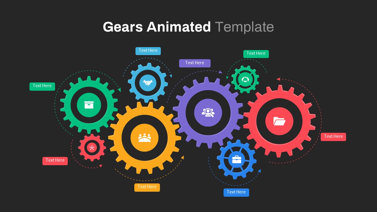 Animated Gears PowerPoint slide