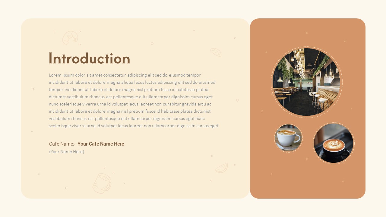 coffee themed introduction slide