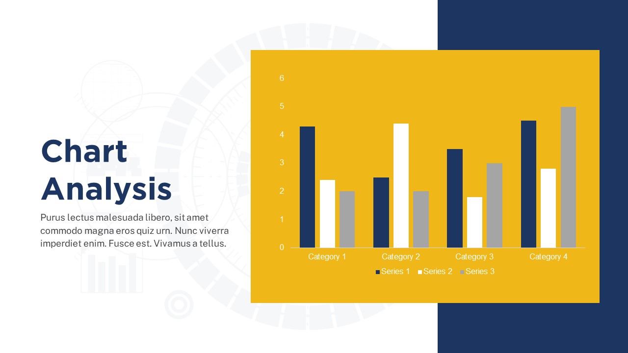 Navy chart PowerPoint slide