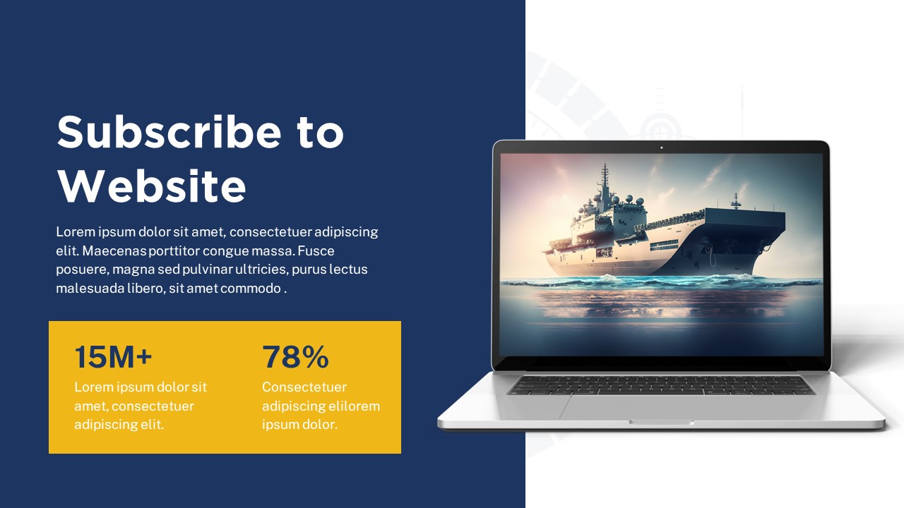 Navy mockup PowerPoint slide