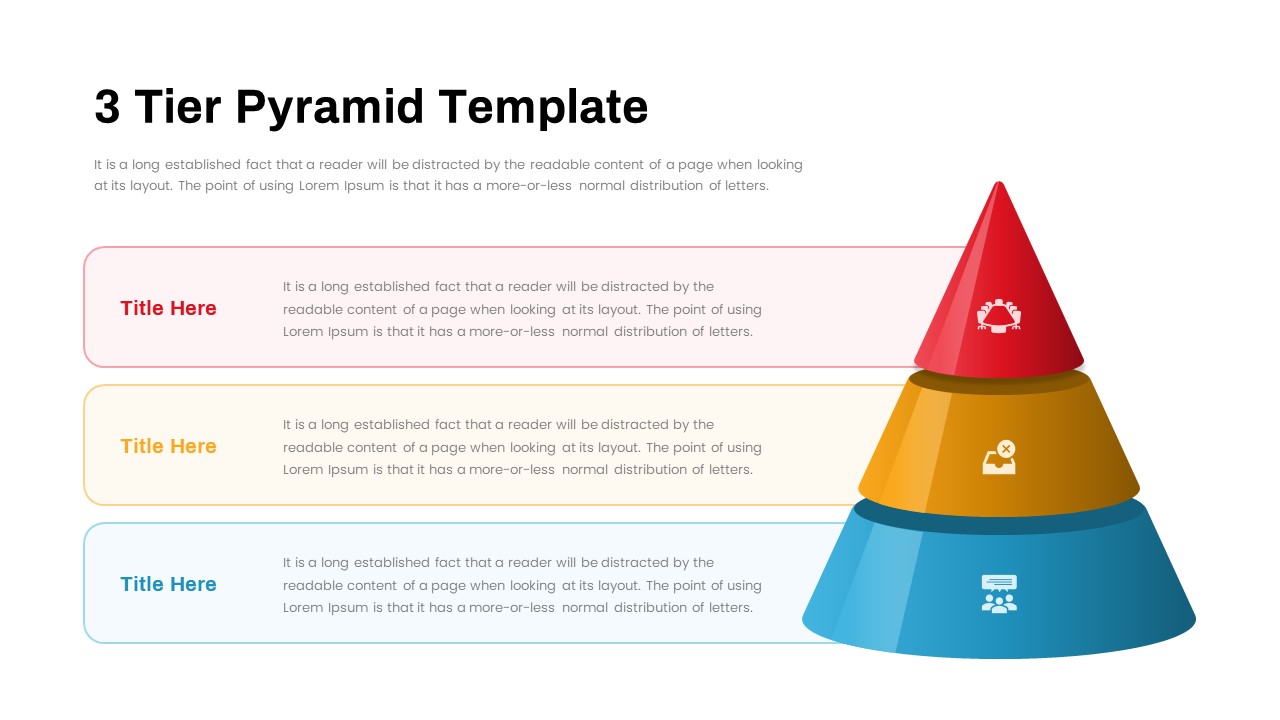 editable 3 Tier Pyramid PowerPoint Template