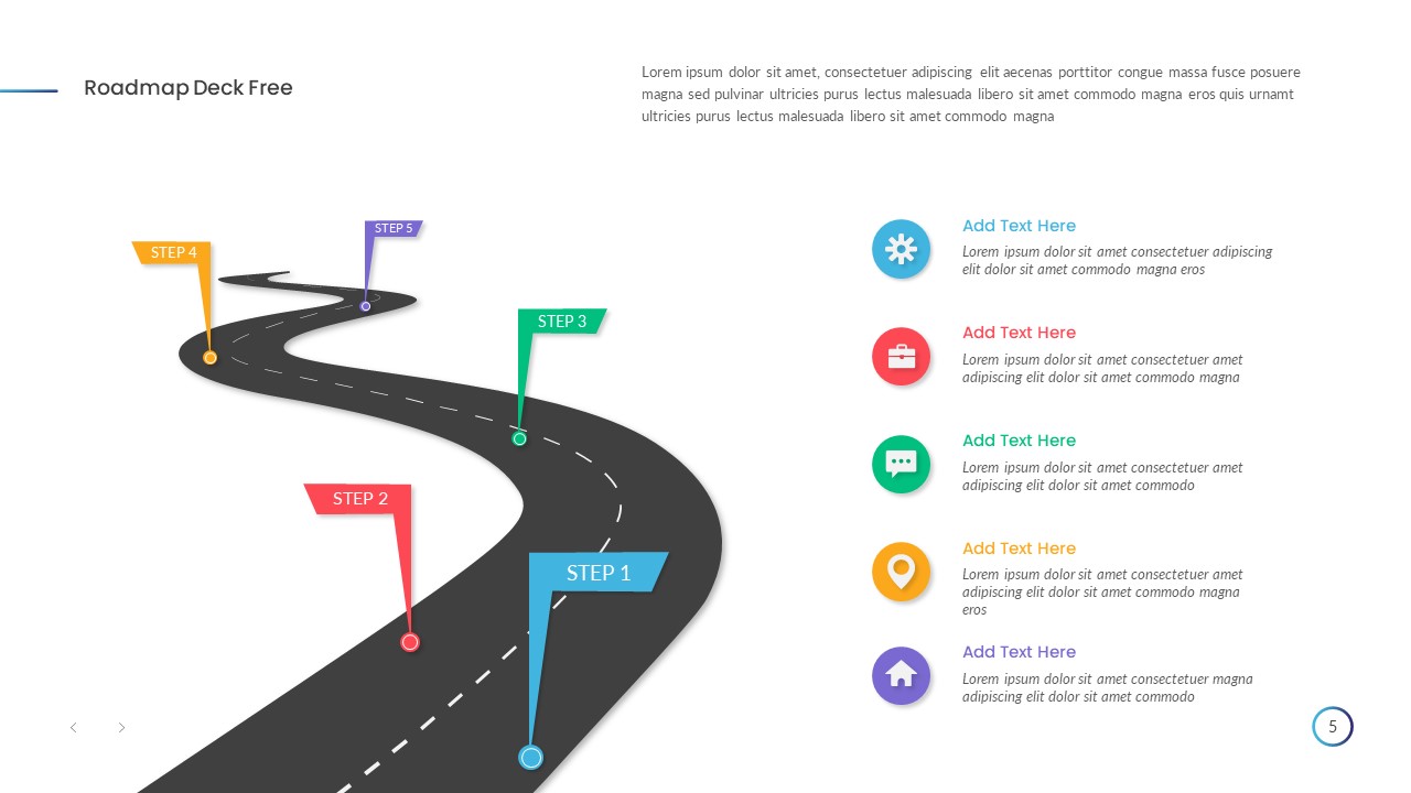 Roadmap Deck Free PPT Template Step