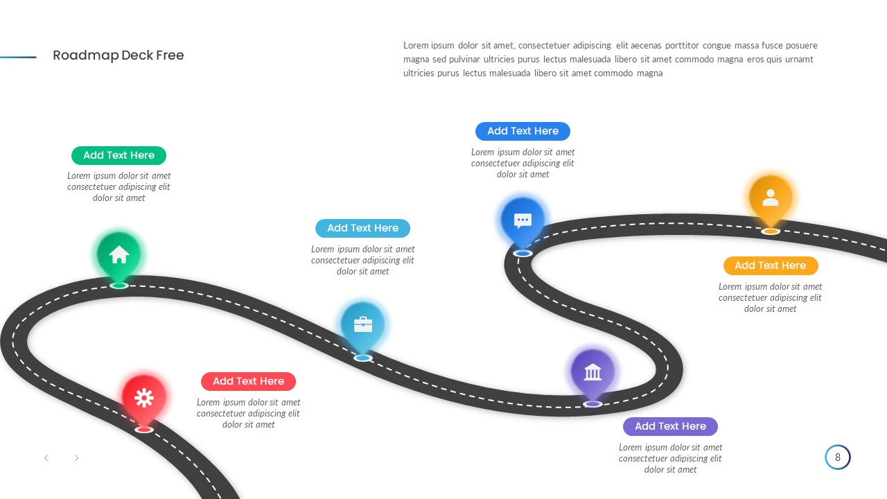 Roadmap Deck Free PowerPoint Template Paths