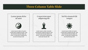 Free-Buddhism-PowerPoint-Template-Table