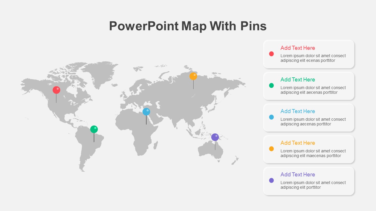 PowerPoint Map Template with Pins