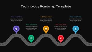 Technology Roadmap PPT Template Black