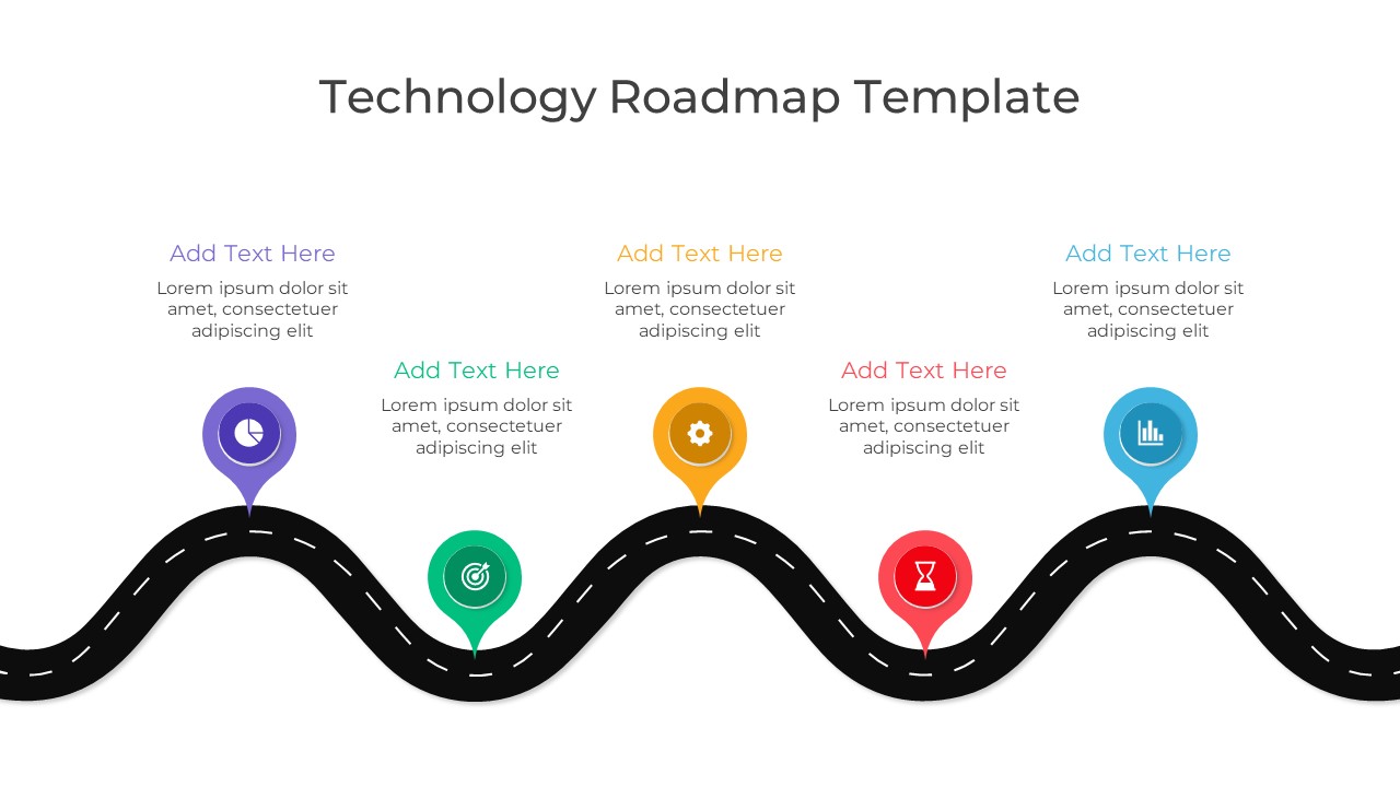 Technology Roadmap PPT Template White