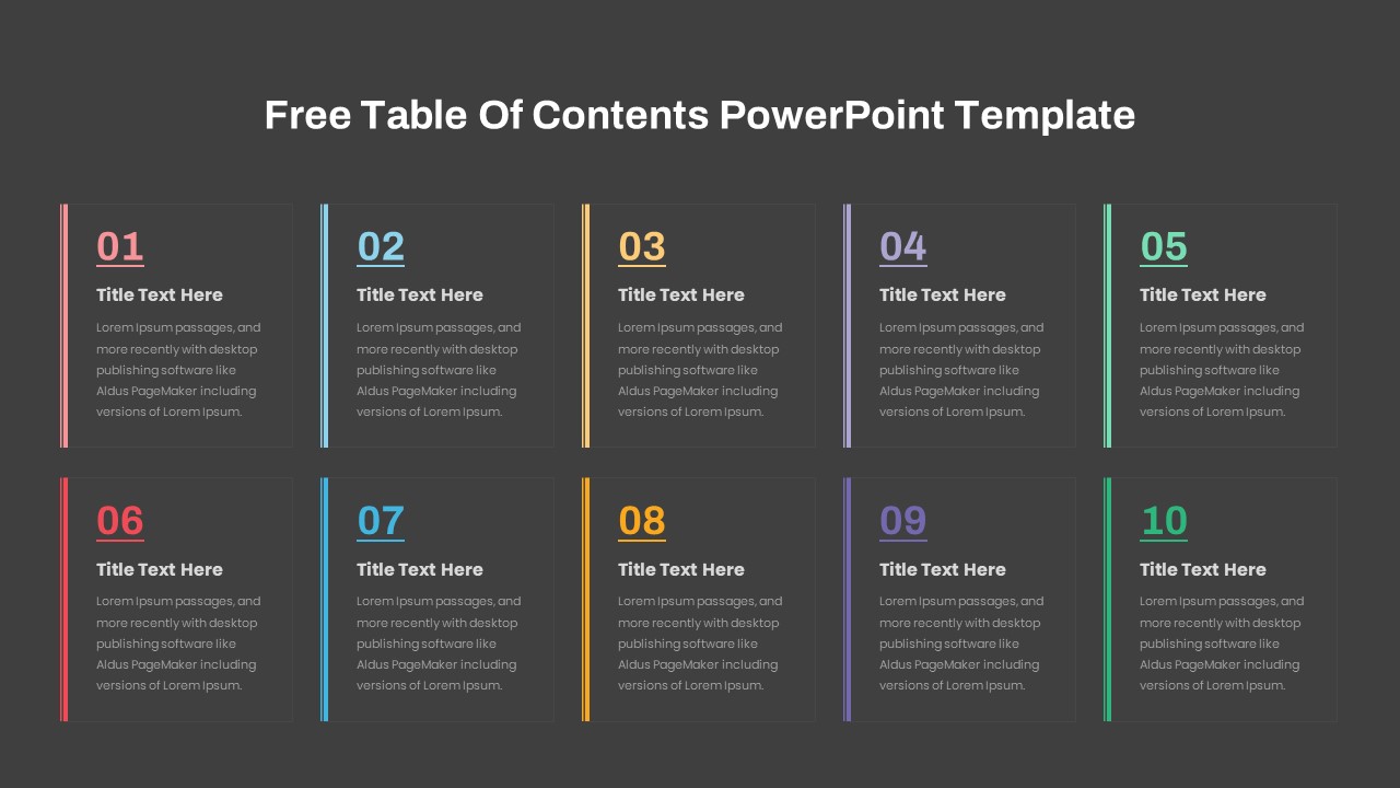 Free-Table-Of-Contents-PPT-Template