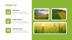 Animated Agriculture PPT Deck Template About Us Slide