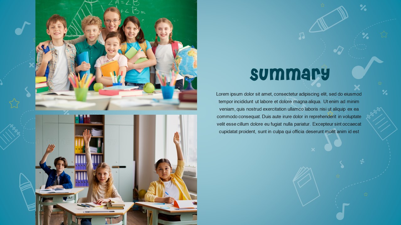 Back To School PowerPoint Theme Summary