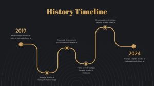 Black and Gold PowerPoint Template Free timeline