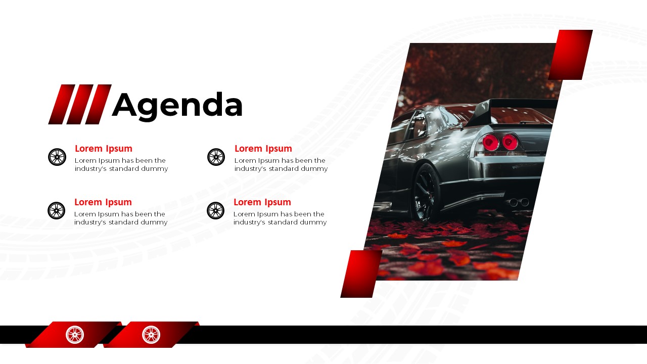 Car PowerPoint Theme agenda