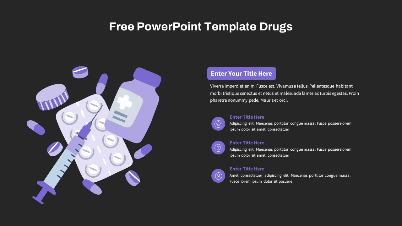 Drugs PPT Template Free Black Background