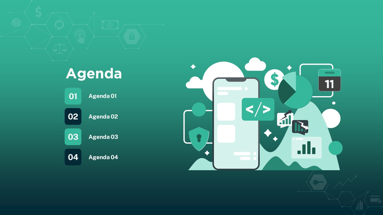 Fintech PowerPoint Theme agenda