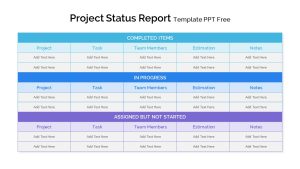 Project Status Report PowerPoint Template Free