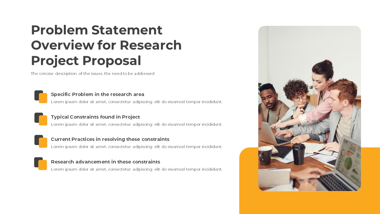 Research Proposal PowerPoint Template Problem Statement Overview for Research Project Proposal