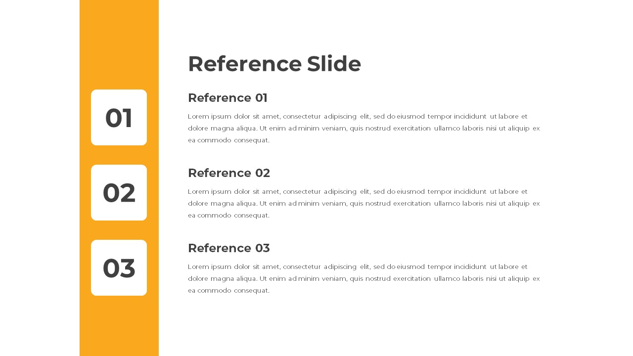 Research Proposal PowerPoint Template Reference Slide