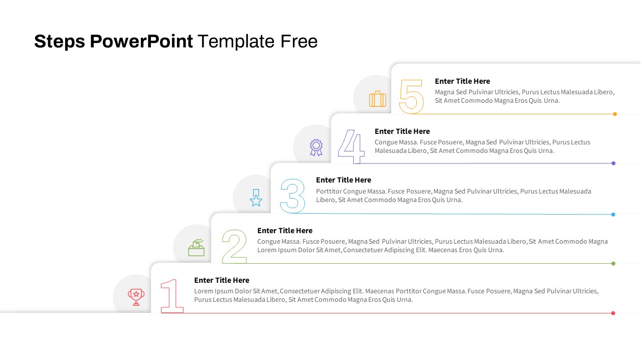 Steps White PPT Template Free Slide For Presentations