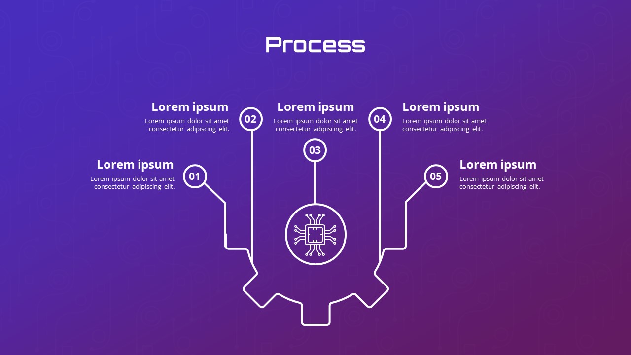 Free AI Artificial Intelligence PowerPoint Template Process Slide