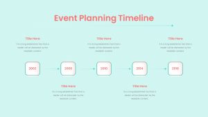 Free Event Planning PowerPoint Template Timeline Slide