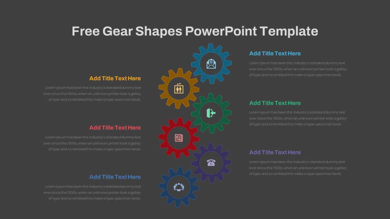 Free Gear PPT Template For Showcasing Business processes