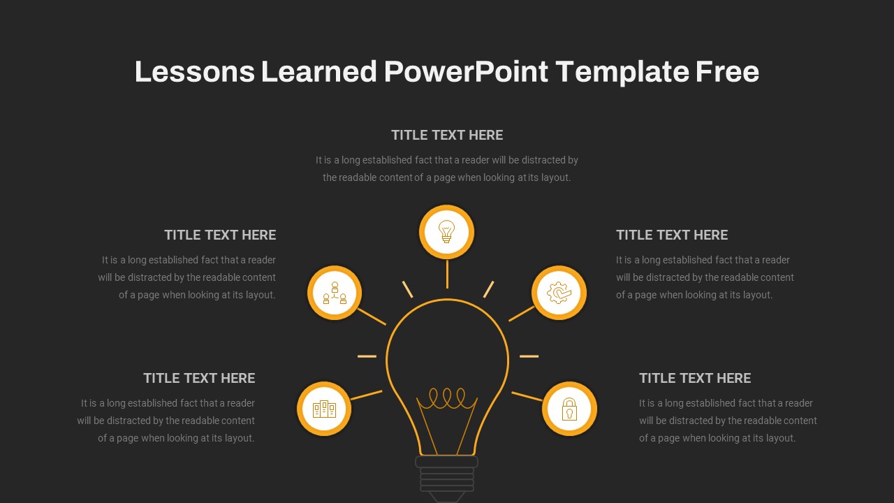 Free Lessons Learned PowerPoint Template Black