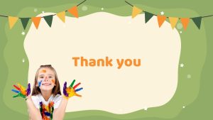 Kids Playing PPT Theme thank you slide