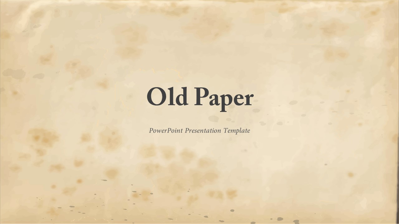 Old Paper PowerPoint Template Free Vintage