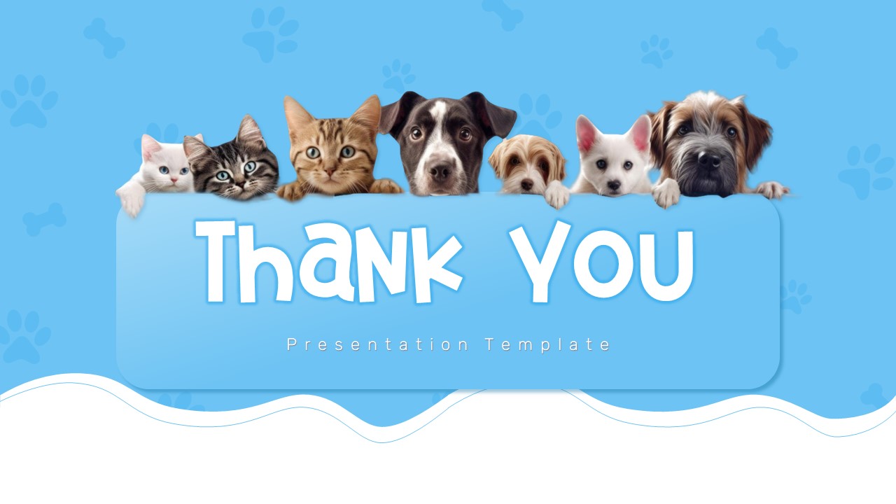 Pet Shop PowerPoint Deck Template Free thank you slide