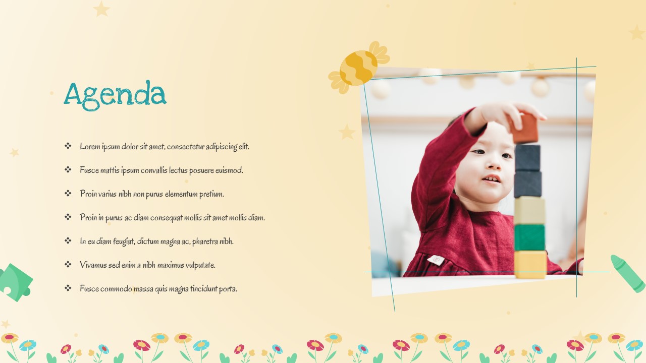 Kindergarten PowerPoint Presentation Theme agenda